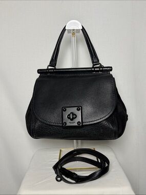 Coach Black Mixed Leather Suede Drifter Satchel Top Handle Crossbody Bag 38388